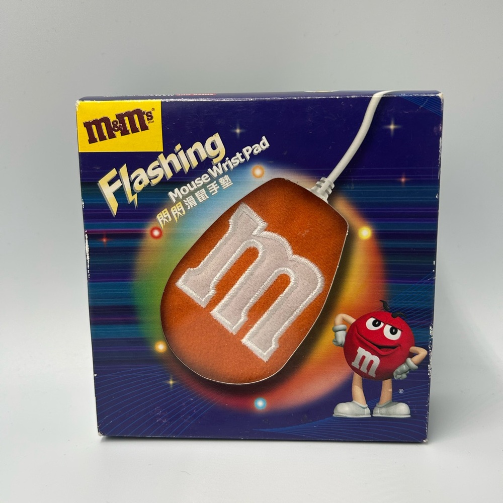 Vintage M&M’s Flashing Mouse Wrist Pad Orange Collectible Computer Accessory